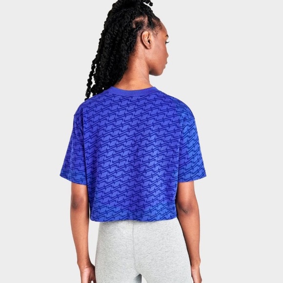 NEW Nike Women's Sportswear Icon Short-Sleeve in Blue Size Medium - Picture 3 of 8